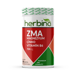 Herbina ZMA Magnezyum Çinko Vitamin B6 704 mg 180 Kapsül