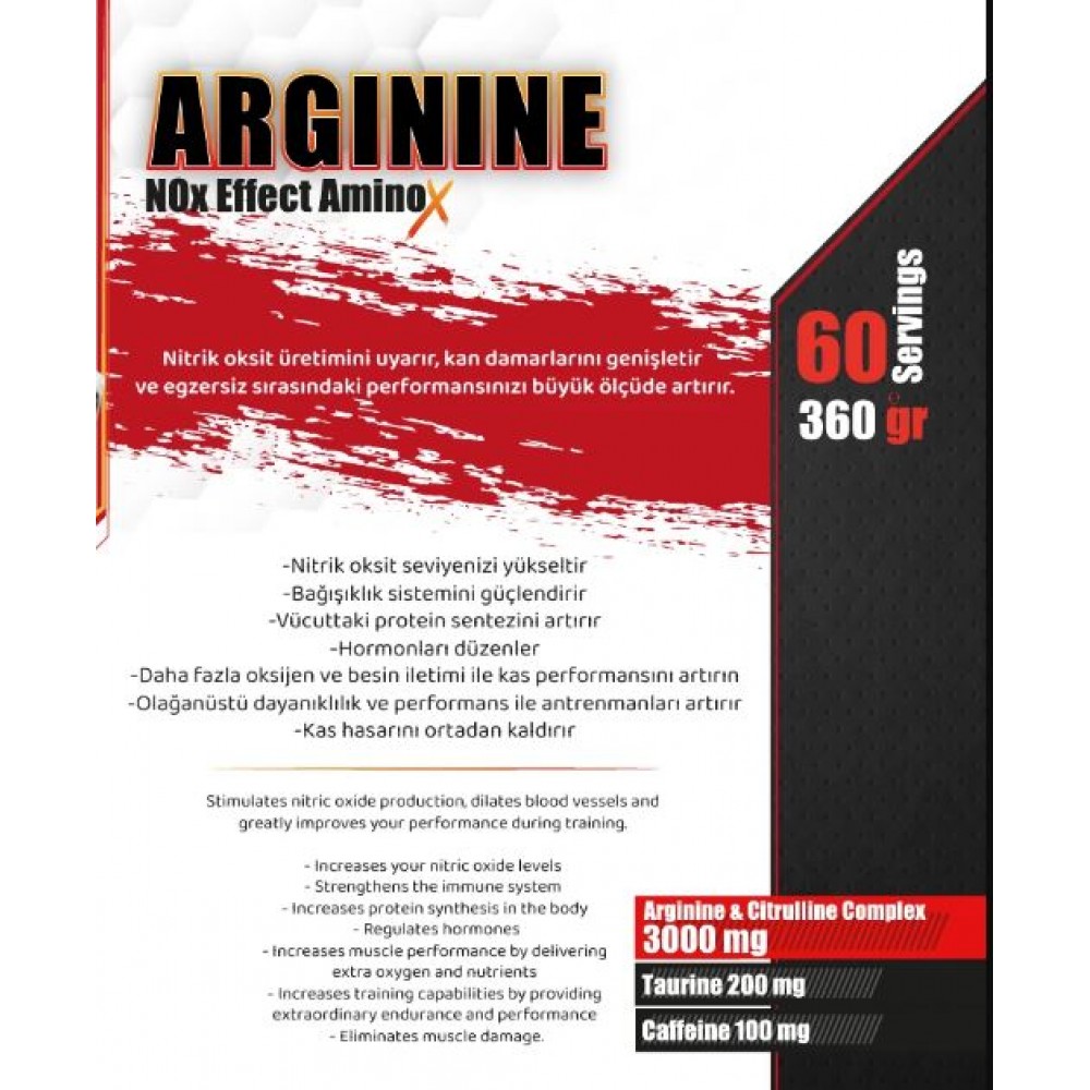 Nowup Nutrition Arginine Nitric Oxide Effect Amino Asit Vişne & Çilek Aromalı - 360gr.