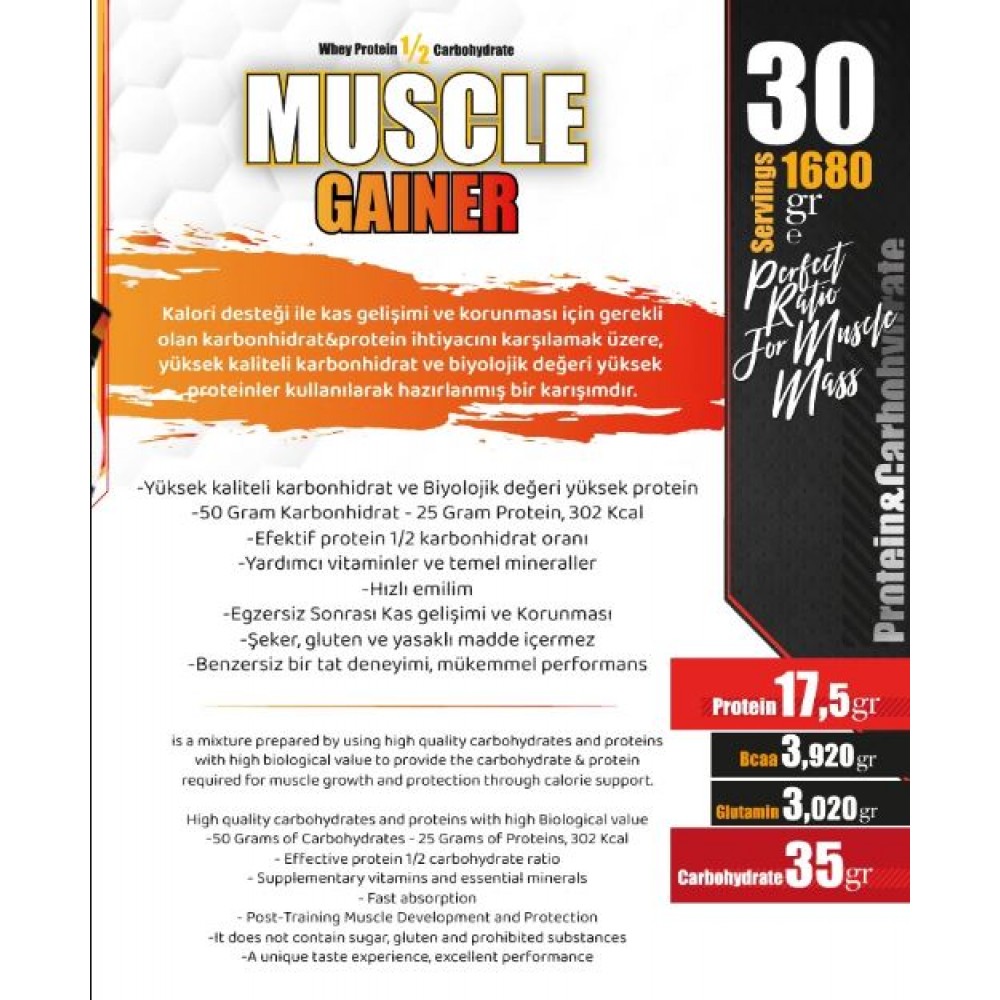 Nowup Nutrition Muscle Gainer Çikolata & Latte Aromalı - 1680 gr.