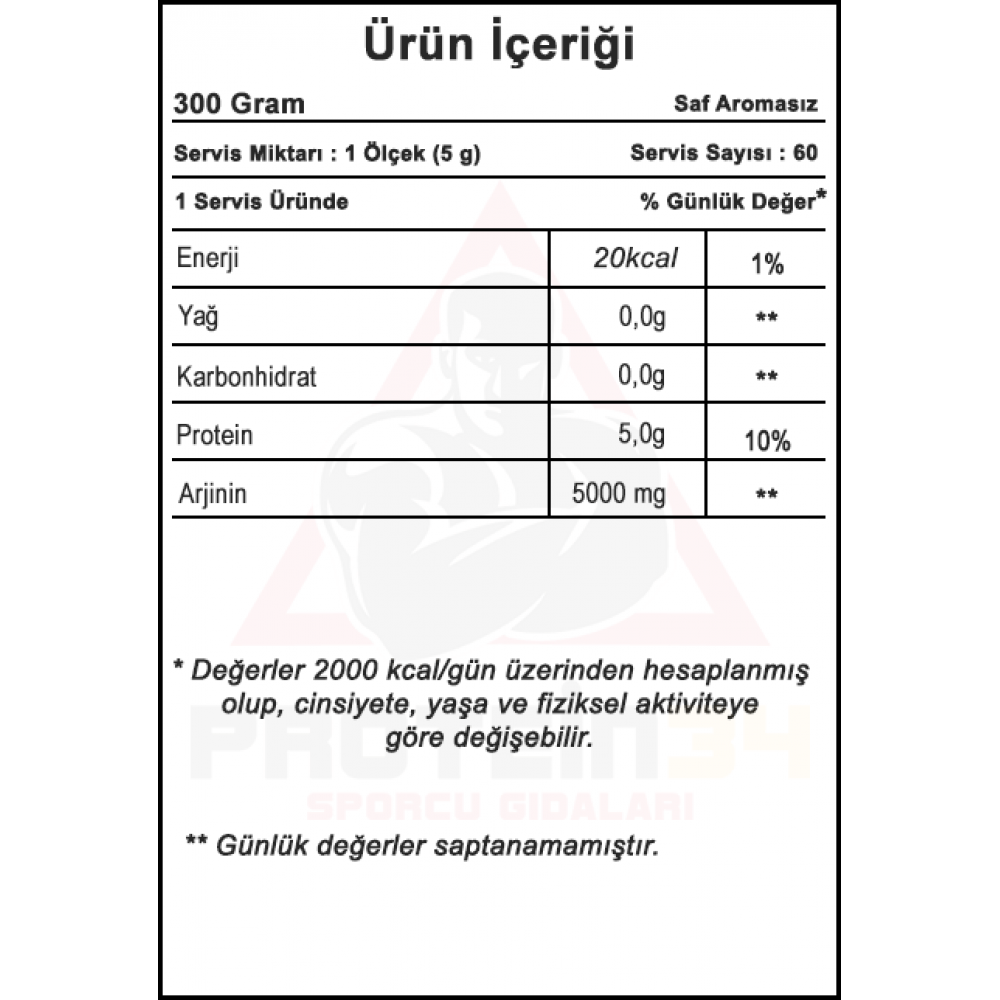 Bigjoy Sports Arginine Powder 300 gr Aromasız